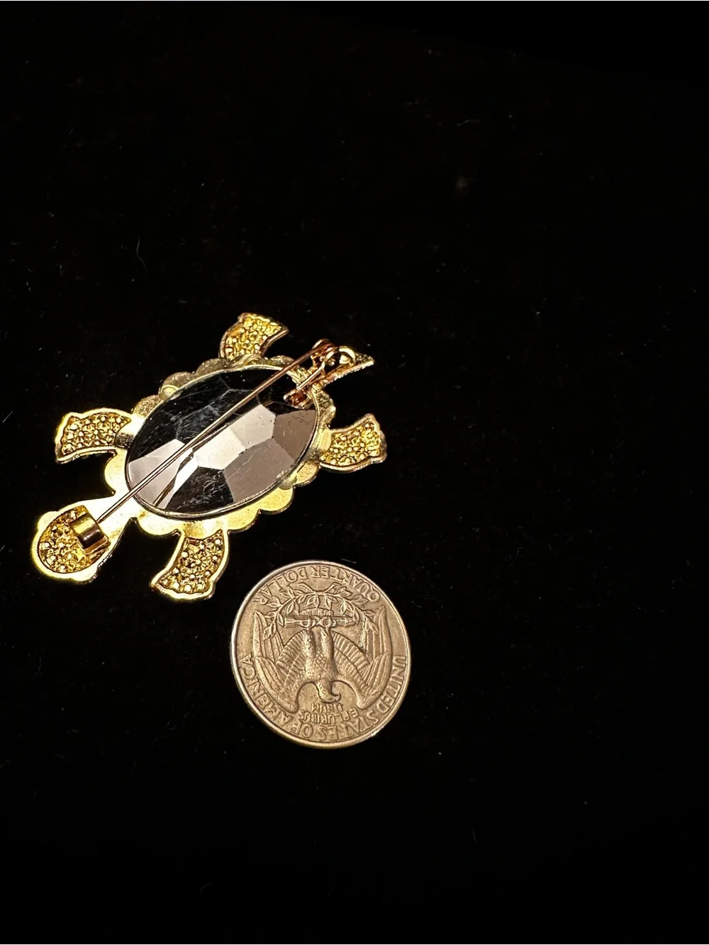 Crystal Turtle Brooches - Blue & Red Rhinestone Set